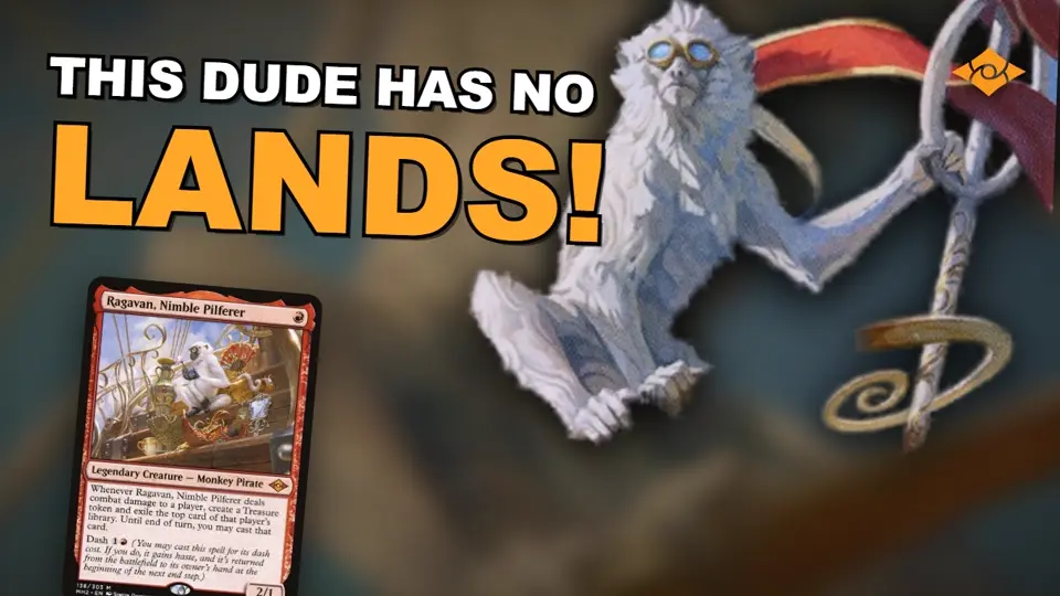 Generated thumbnail, variant A: THIS DUDE HAS NO LANDS with Ragavan